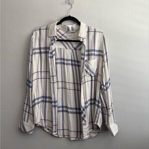 Rails Blue and White Casual Button Down Shirt